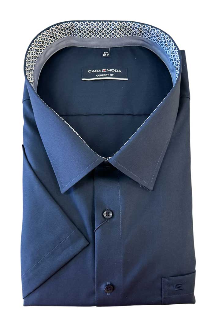 Casa Moda - Kent Comfort Fit Glat m. Korte Ærmer - Navy