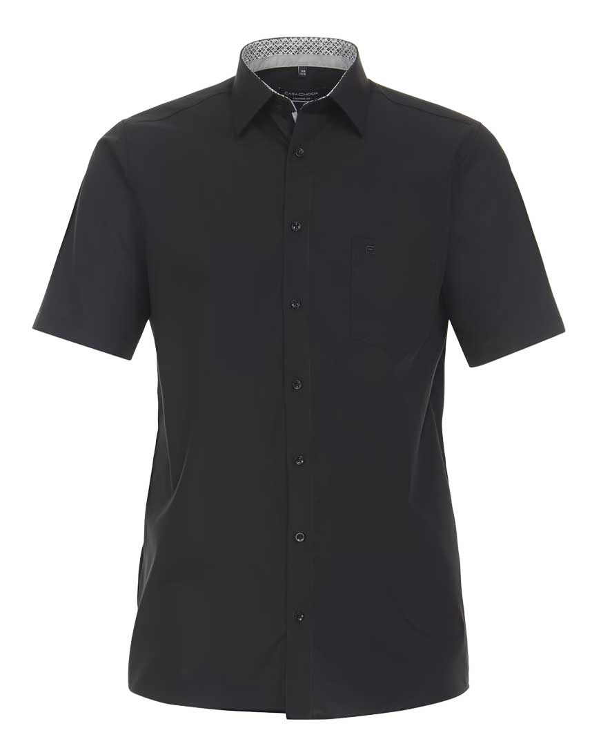 Casa Moda - Kent Comfort Fit Glat m. Korte Ærmer - Sort