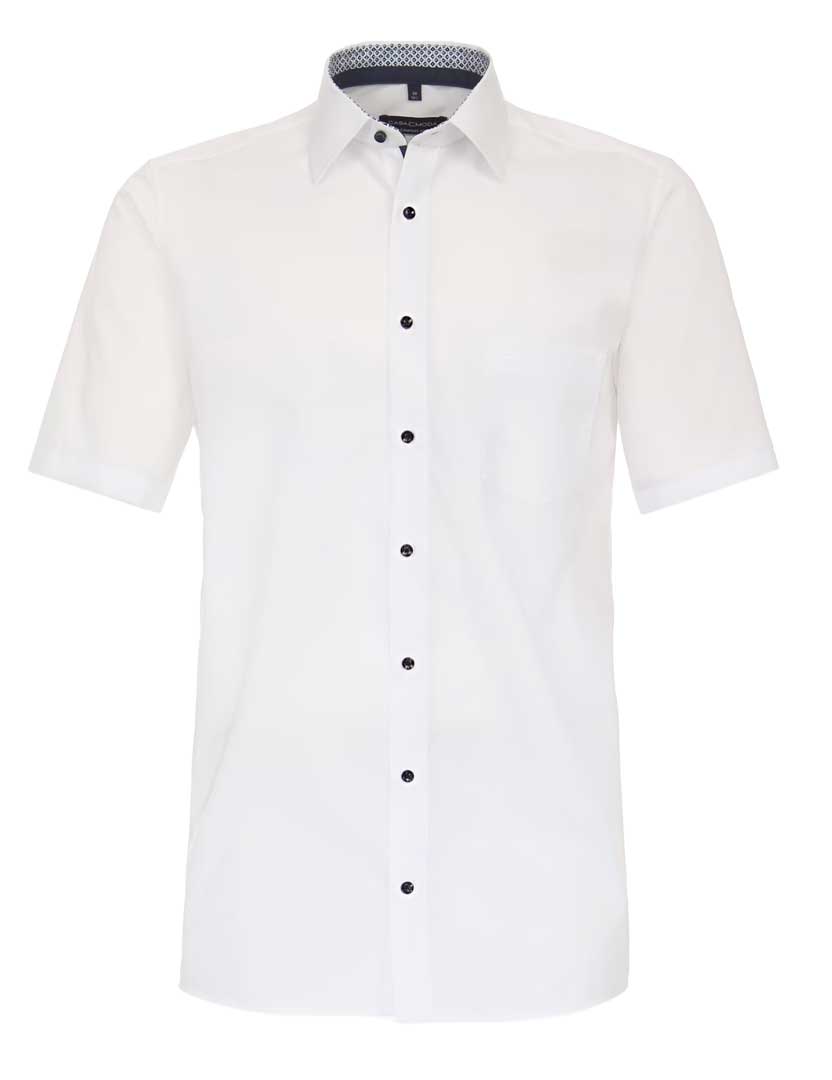 Casa Moda - Kent Comfort Fit Glat m. Korte Ærmer - Hvid