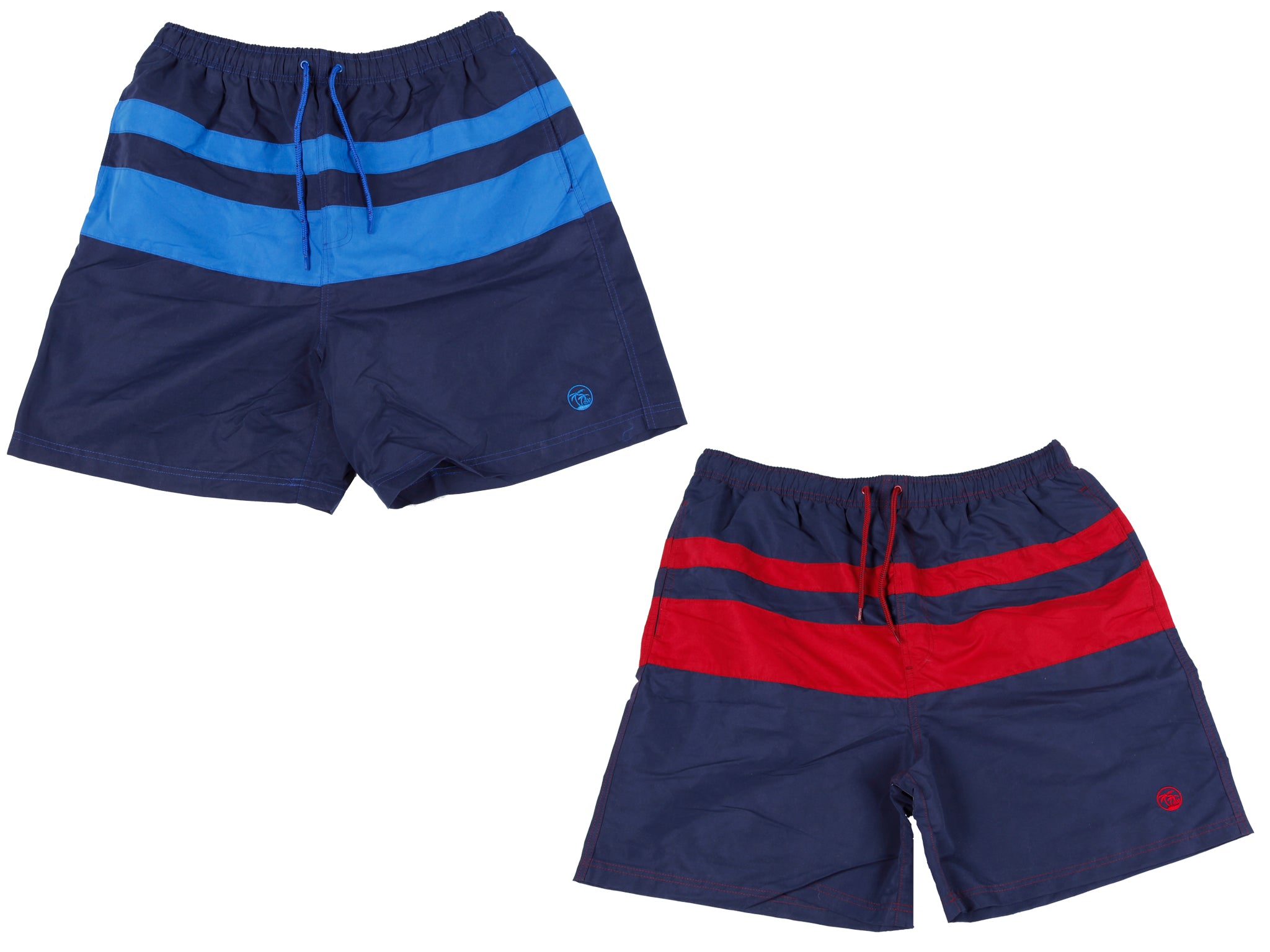 Espionage - Moderne Cut/Sew Badeshorts - Navy/Rød