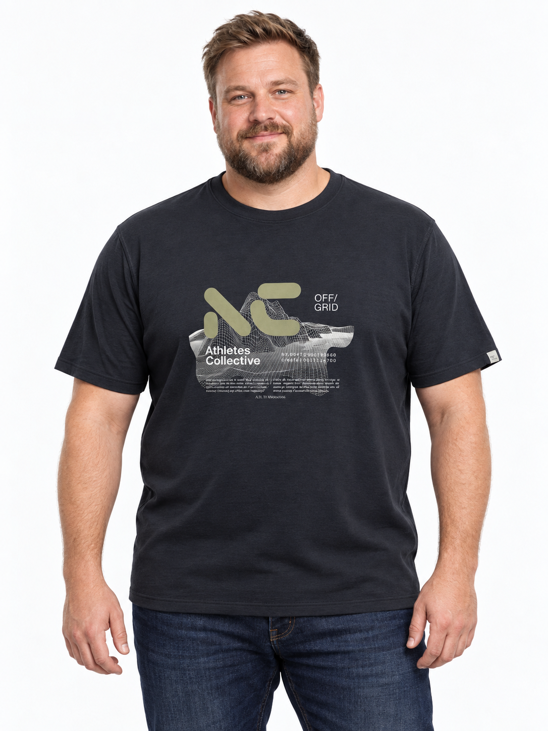 Athletes Collective - Bolzano Print T-Shirt – Sort – 2XL– 8XL