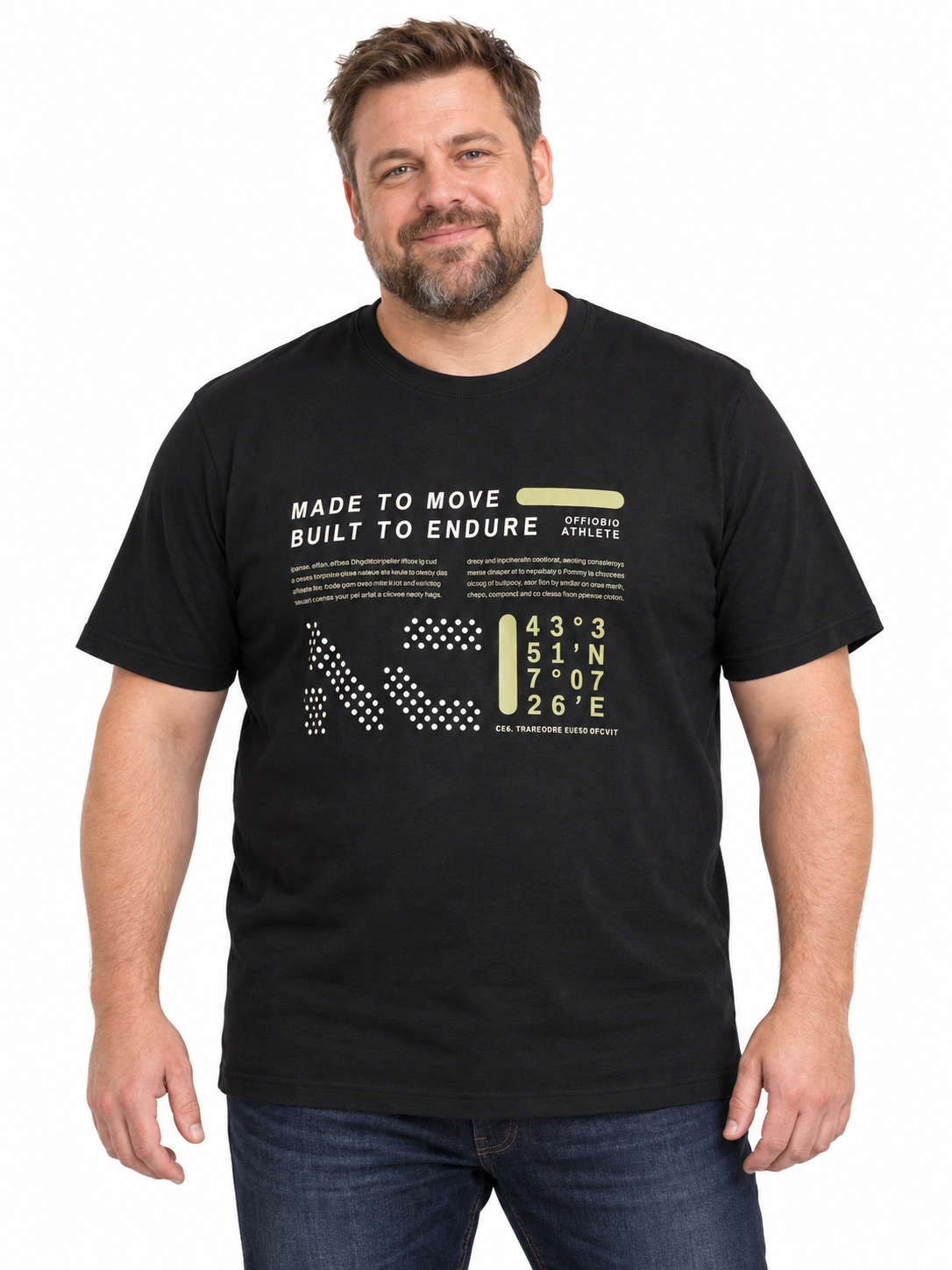 Athletes Collective - Camitello Print T-Shirt – Sort – 2XL– 8XL