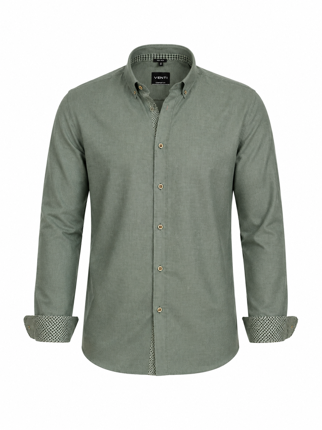Venti By Casa Moda - Mark Skjorte L/S Grøn (2XL-6XL)