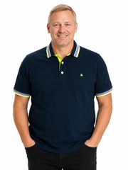 Jack & Jones - Paulos Polo - Dark Navy/Neon