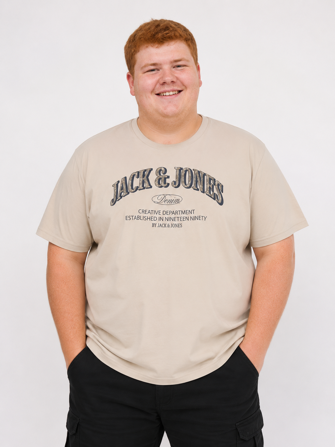 Jack & Jones - Denver Logo T-Shirts - Moonbeam (3XL-8XL)