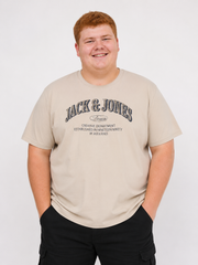 Jack & Jones - Denver Logo T-Shirts - Moonbeam (3XL-8XL)
