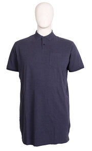 Stolen Denim - Ensfarvet Meleret Polo Insignia Blue - Ekstra Lang