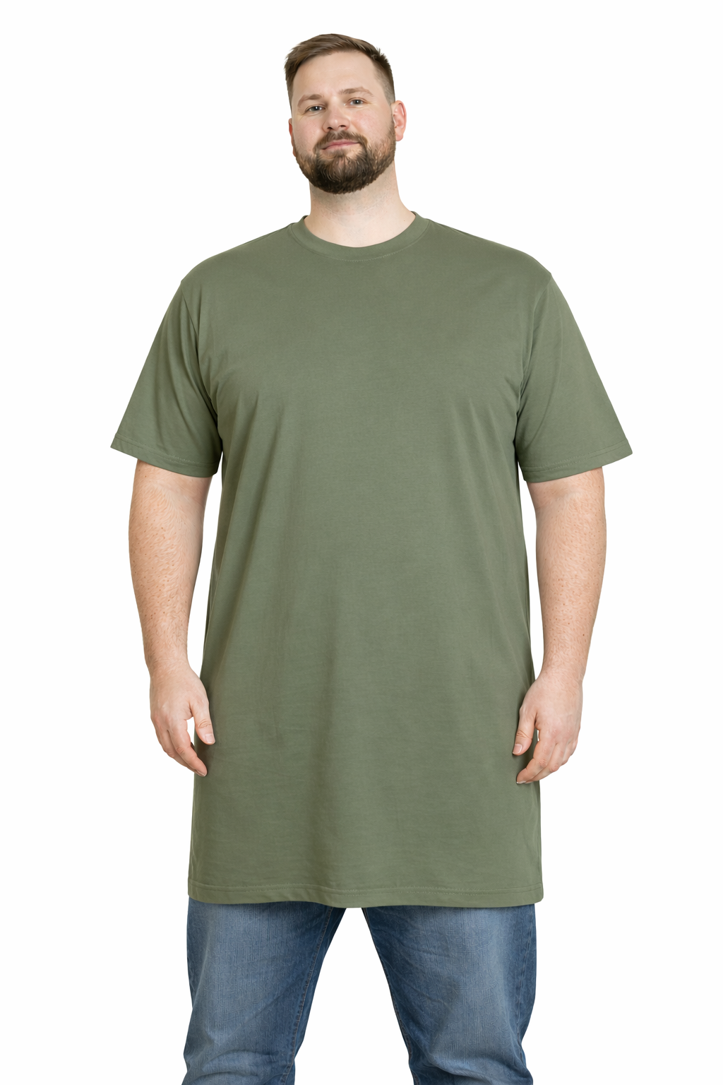 XLtøj - Standard T-Shirt Ekstra Lang - Khaki