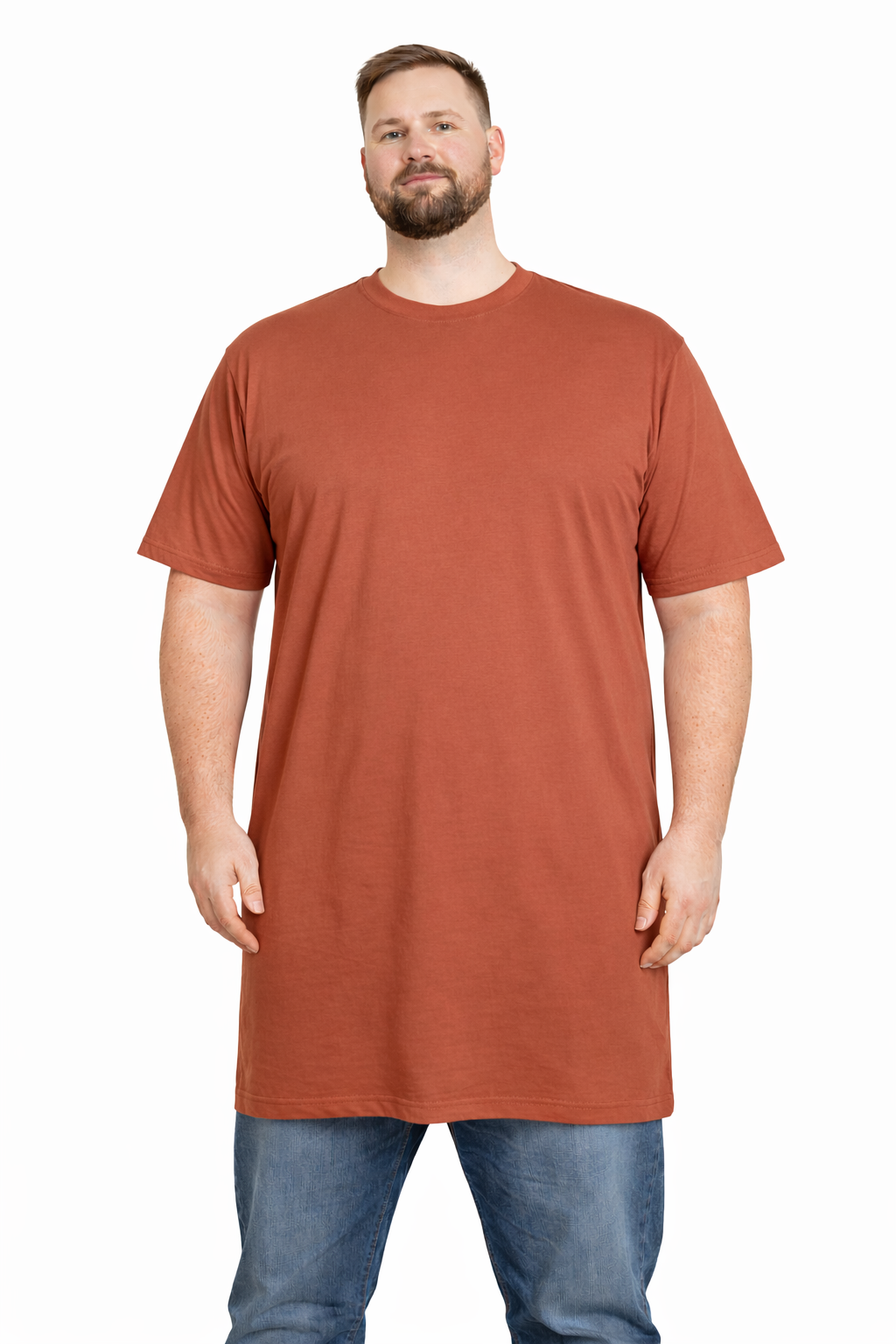 XLtøj - Standard T-Shirt Ekstra Lang - Terracotta