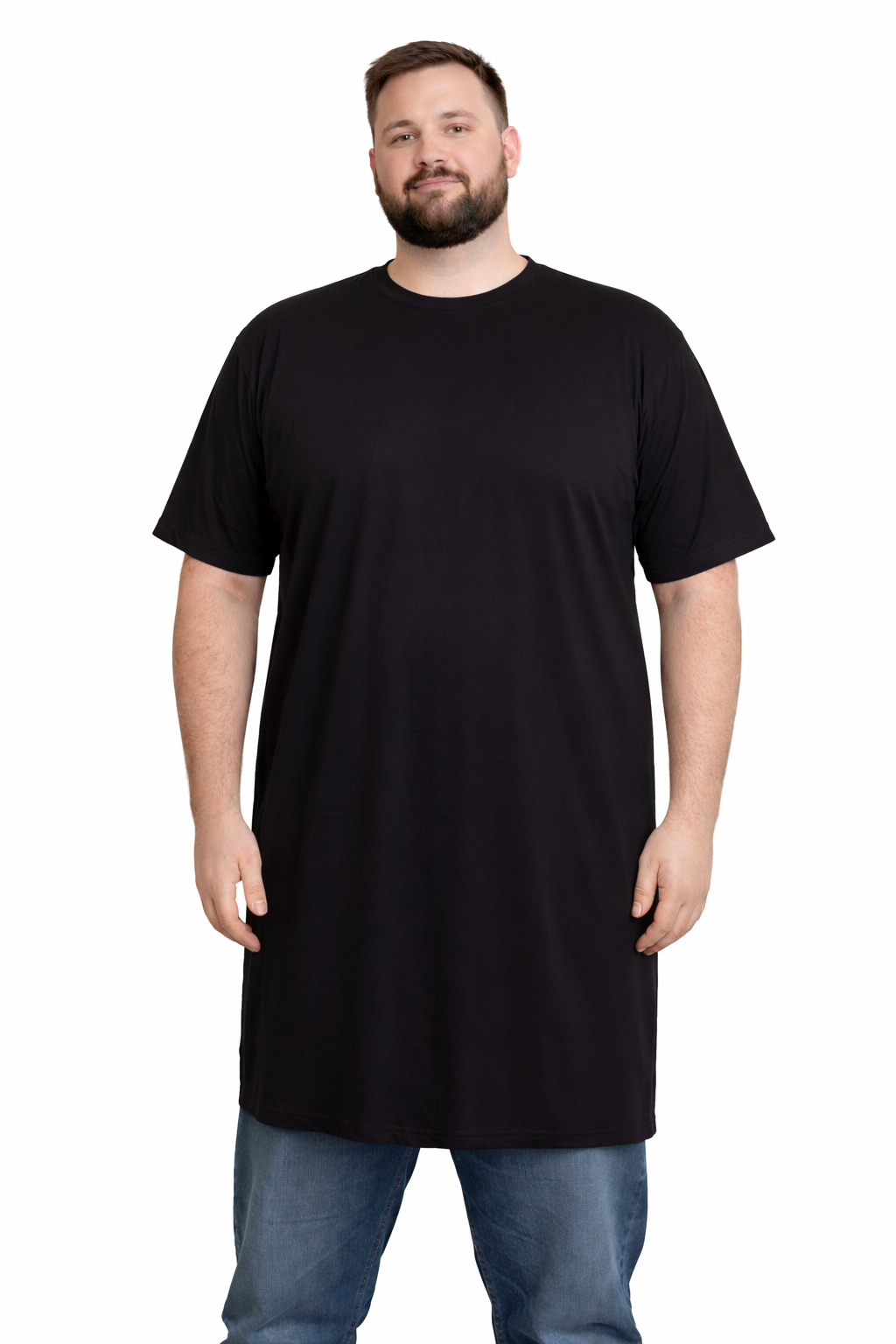 XLtøj - Standard T-Shirt Ekstra Lang - Sort