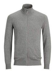 Jack & Jones - Emil Turtle Zip Cardigan - Grå Mellange