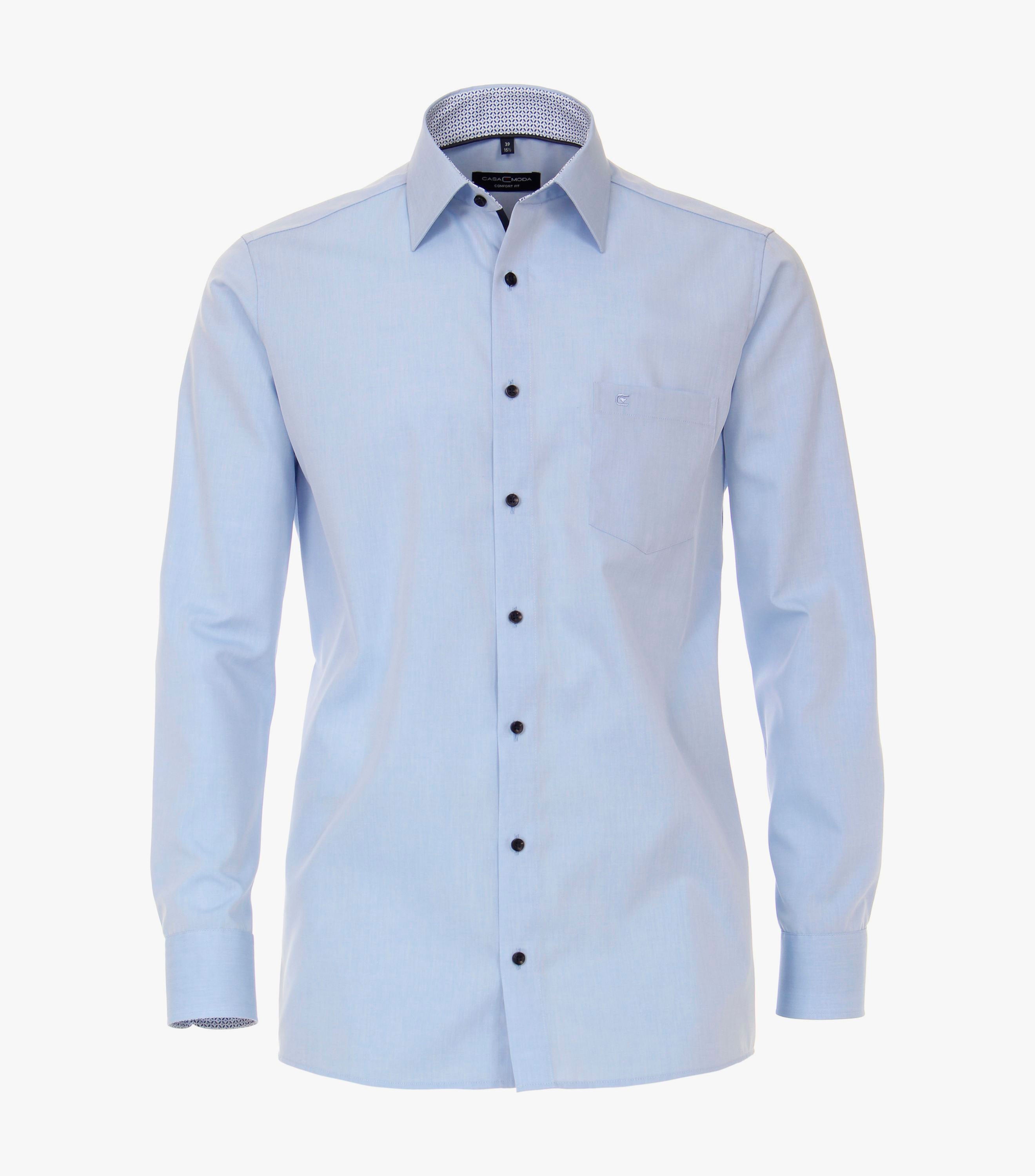 Casa Moda - Ensfarvet Glat Skjorte L/S - Blå