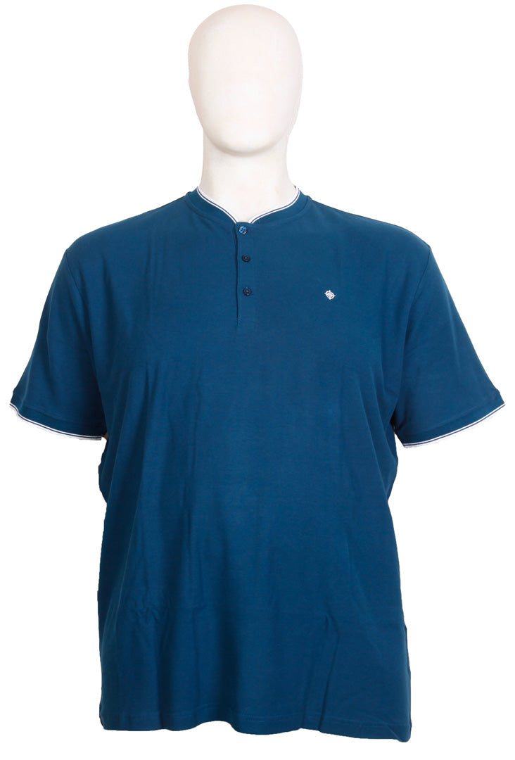 Espionage - Teal Pique Grandad T-Shirt