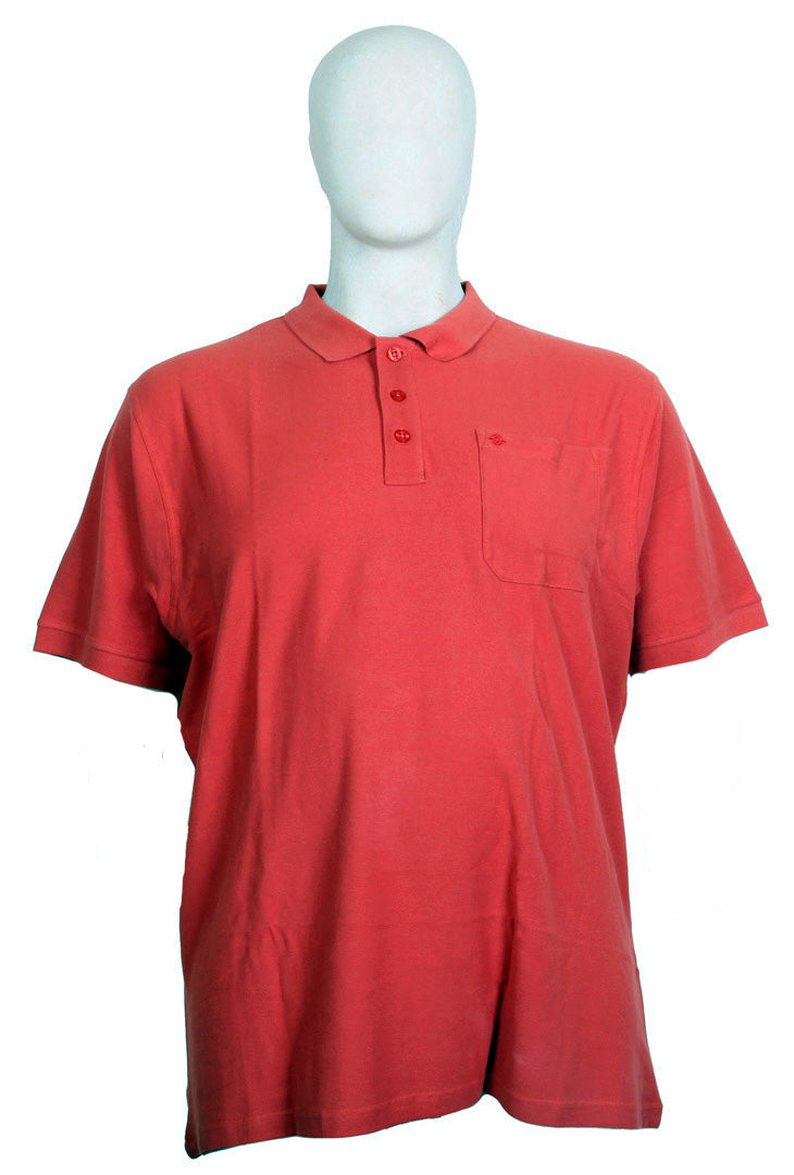 Espionage - Ensfarvet Bomulds Polo Dark Coral