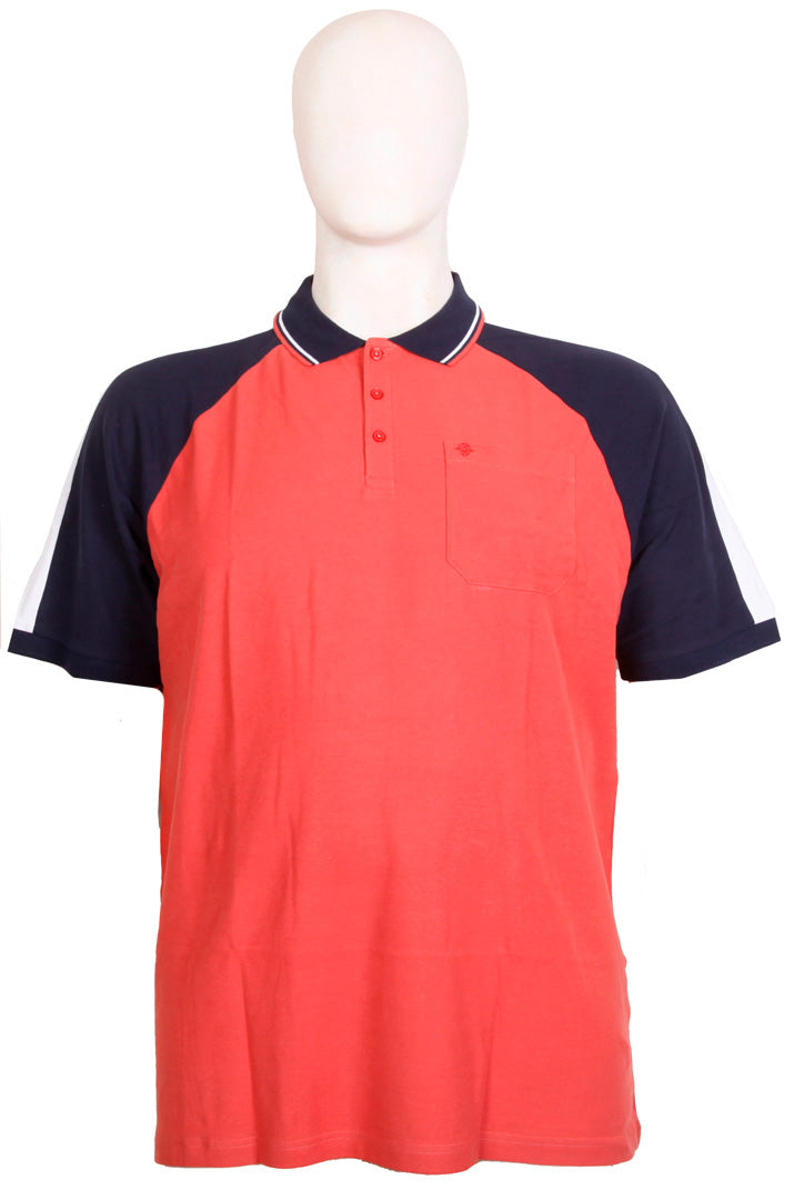 Espionage - Cut & Sew Polo Coral/Navy