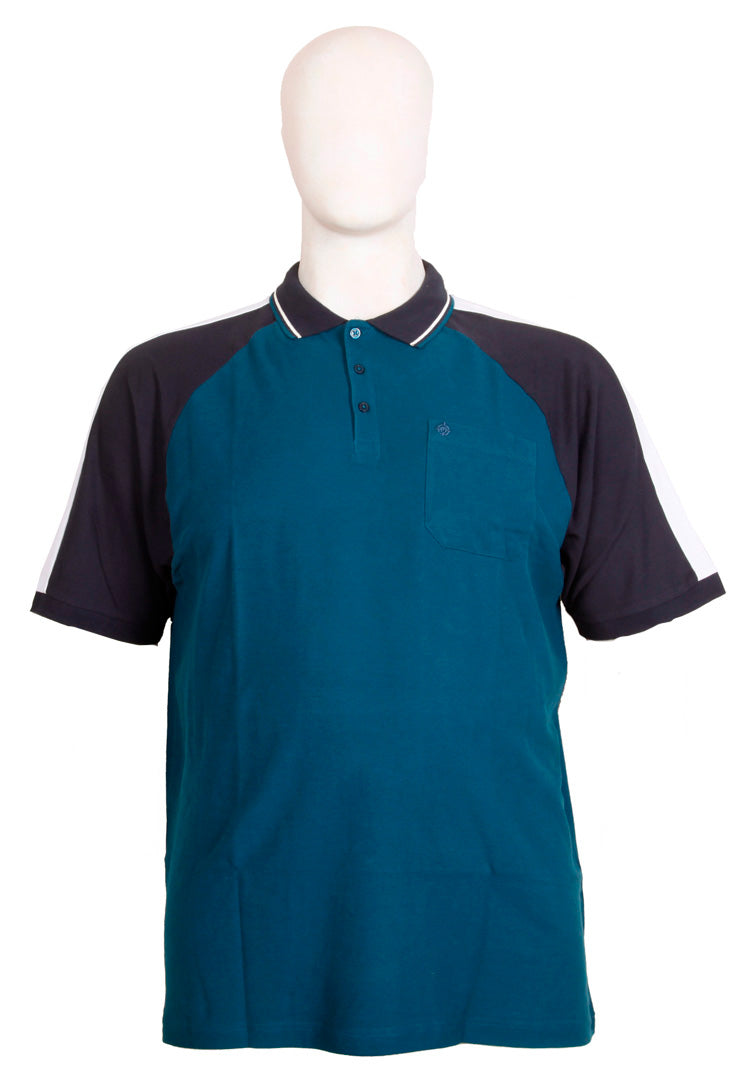 Espionage - Cut & Sew Polo Teal/Navy