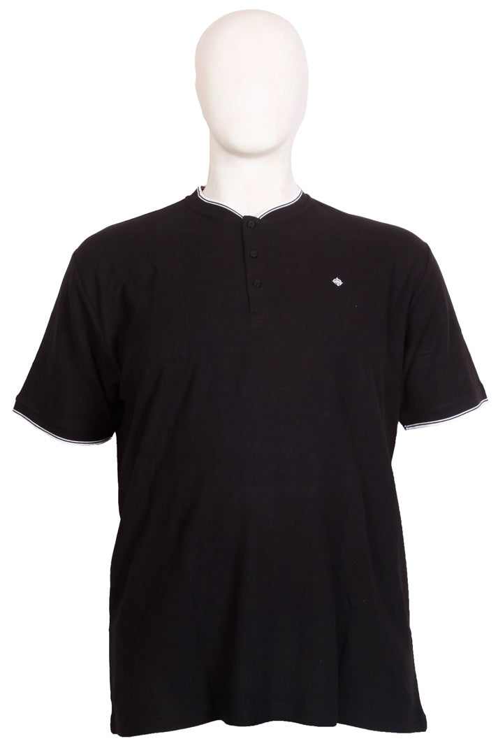 Espionage - Sort Pique Grandad T-Shirt