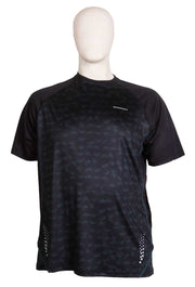 Espionage - Mønstret Performance T-Shirt - Sort/Grøn