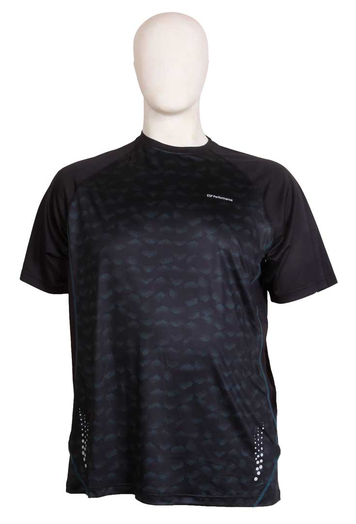 Espionage - Mønstret Performance T-Shirt - Sort/Grøn