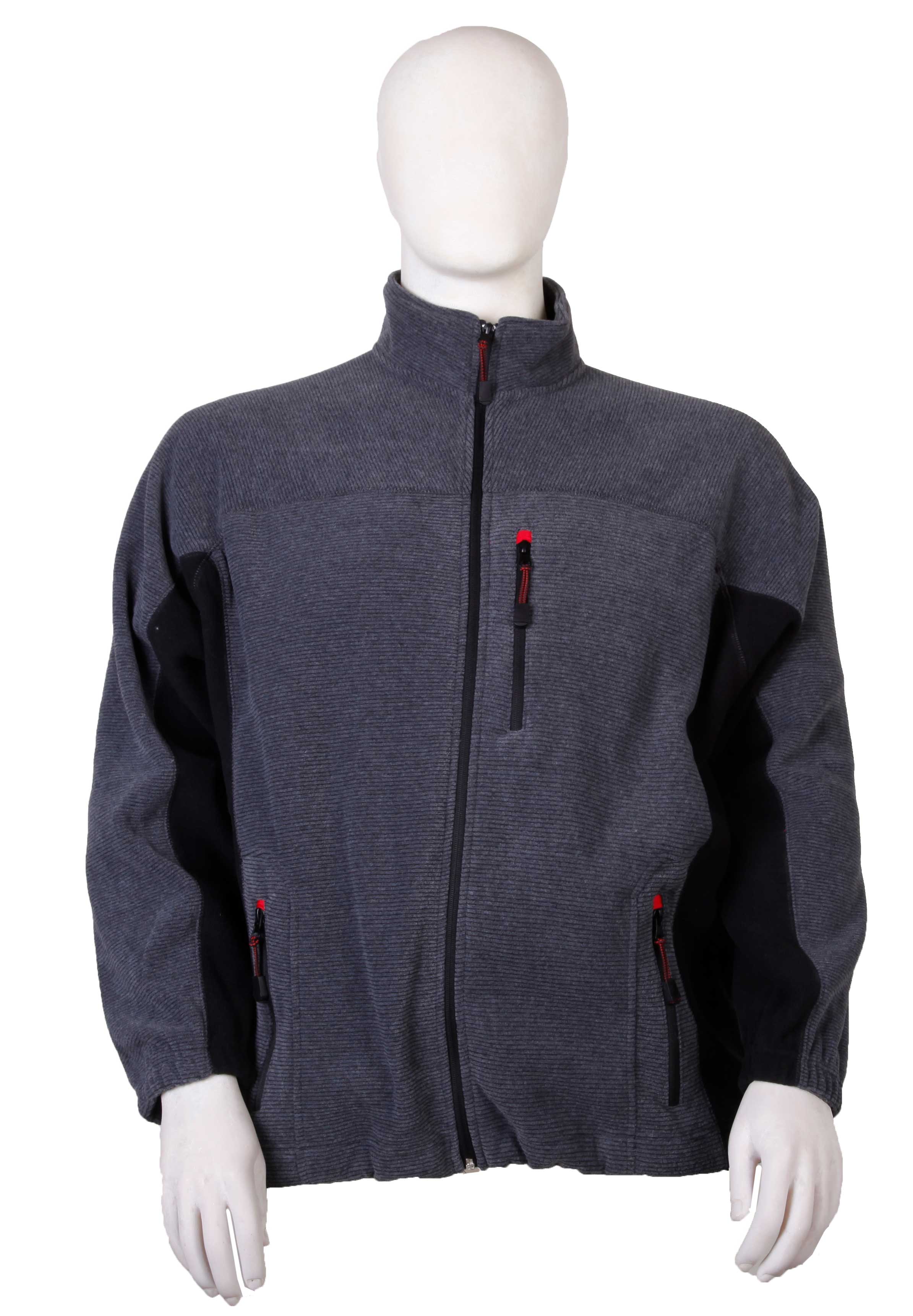 Espionage - Rib Fleece Jakke Grå/Sort