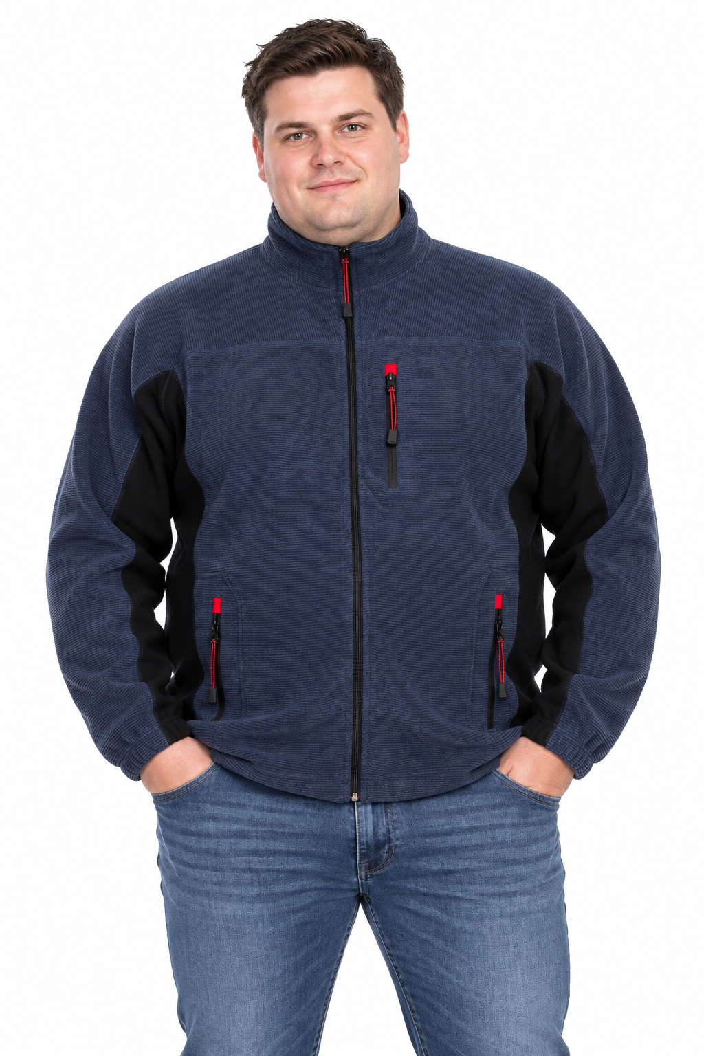 Espionage - Rib Fleece Jakke Navy/Sort