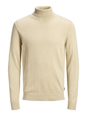 Jack & Jones - Emil 2 Rullekrave Strik Trøje - Oatmeal
