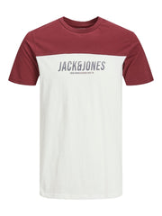 Jack & Jones - Dan Blocking T-Shirt Wine/Hvid