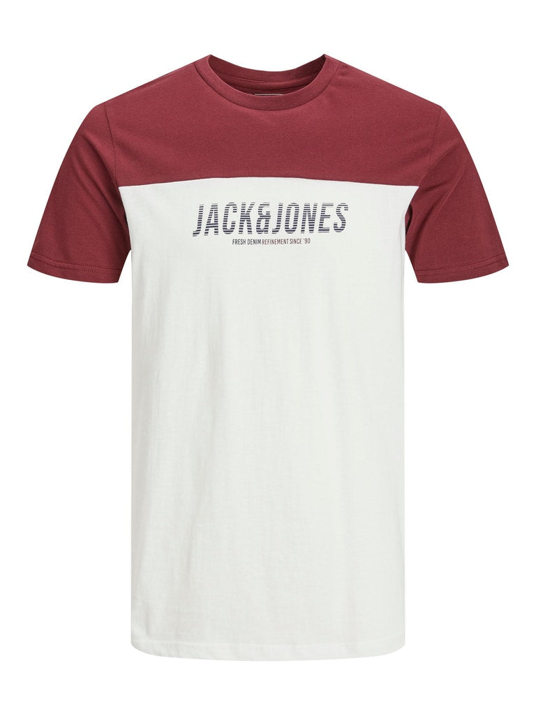Jack & Jones - Dan Blocking T-Shirt Wine/Hvid