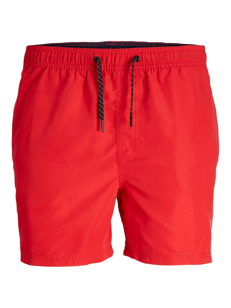 Jack & Jones - Fiji Ensfarvet Badeshorts Rød