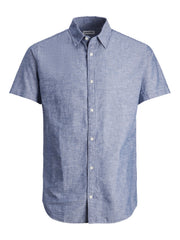 Jack & Jones - Linen Blend Skjorte S/S - Faded Denim