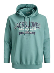 Jack & Jones - Logo Hættetrøje - Mineral Blue