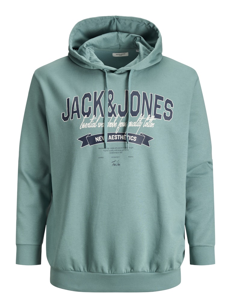 Jack & Jones - Logo Hættetrøje - Mineral Blue