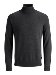 Jack & Jones - Emil 2 Rullekrave Strik Trøje - Grå