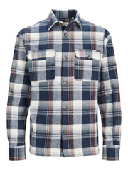 Jack & Jones - Darren Flannel Check Overshirt Navy Blazer