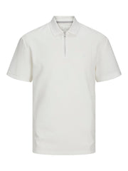Jack & Jones - Johnny Half Zip Polo - Cloud Dancer