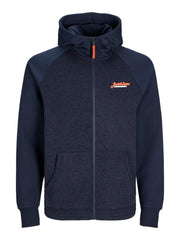 Jack & Jones - Erik Sweat Zip Hættetrøje - Navy Blazer