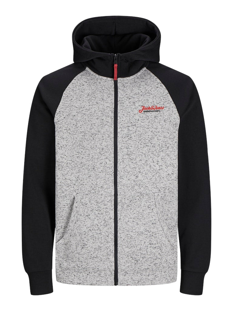 Jack & Jones - Erik Sweat Zip Hættetrøje - Sort/Grå