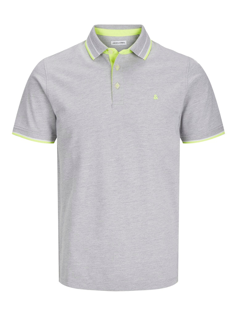 Jack & Jones - Paulos Polo - Light Grey Melange/Neon