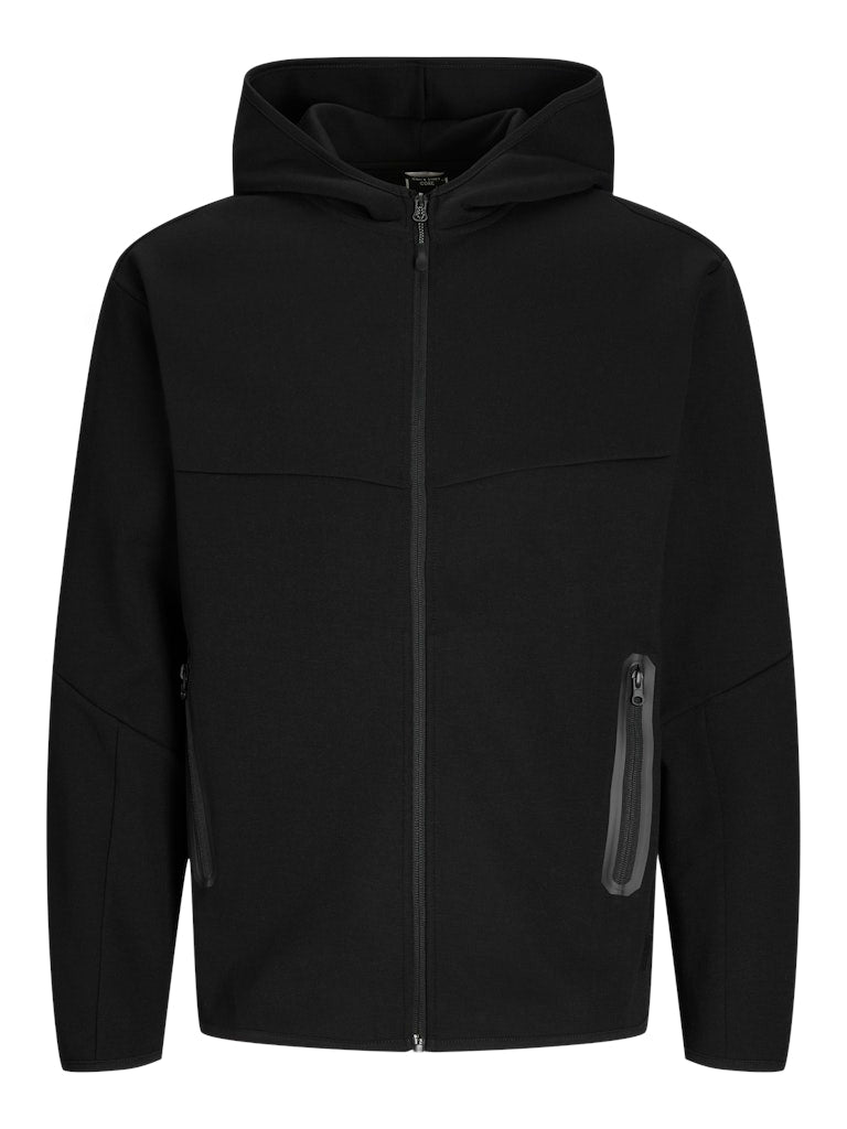 Jack & Jones - Fusion Hættetrøje M. Lynlås - Sort