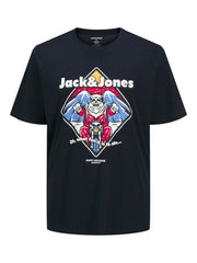 Jack & Jones - Xmas Christmas Skull T-Shirt - Sky Captain