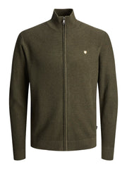 Jack & Jones - Rony Knit Cardigan Med Lynlås - Olive Night