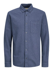 Jack & Jones - Brook Melange Skjorte L/S - Sargasso Sea