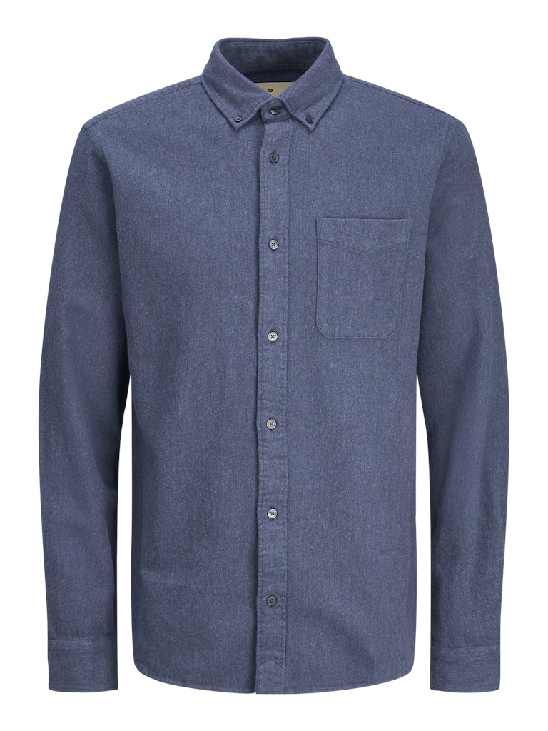 Jack & Jones - Brook Melange Skjorte L/S - Sargasso Sea