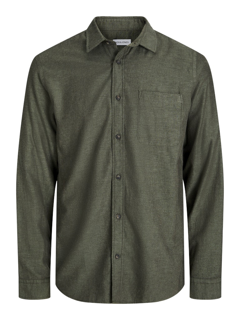 Jack & Jones - Klassisk Melange Skjorte - Grøn