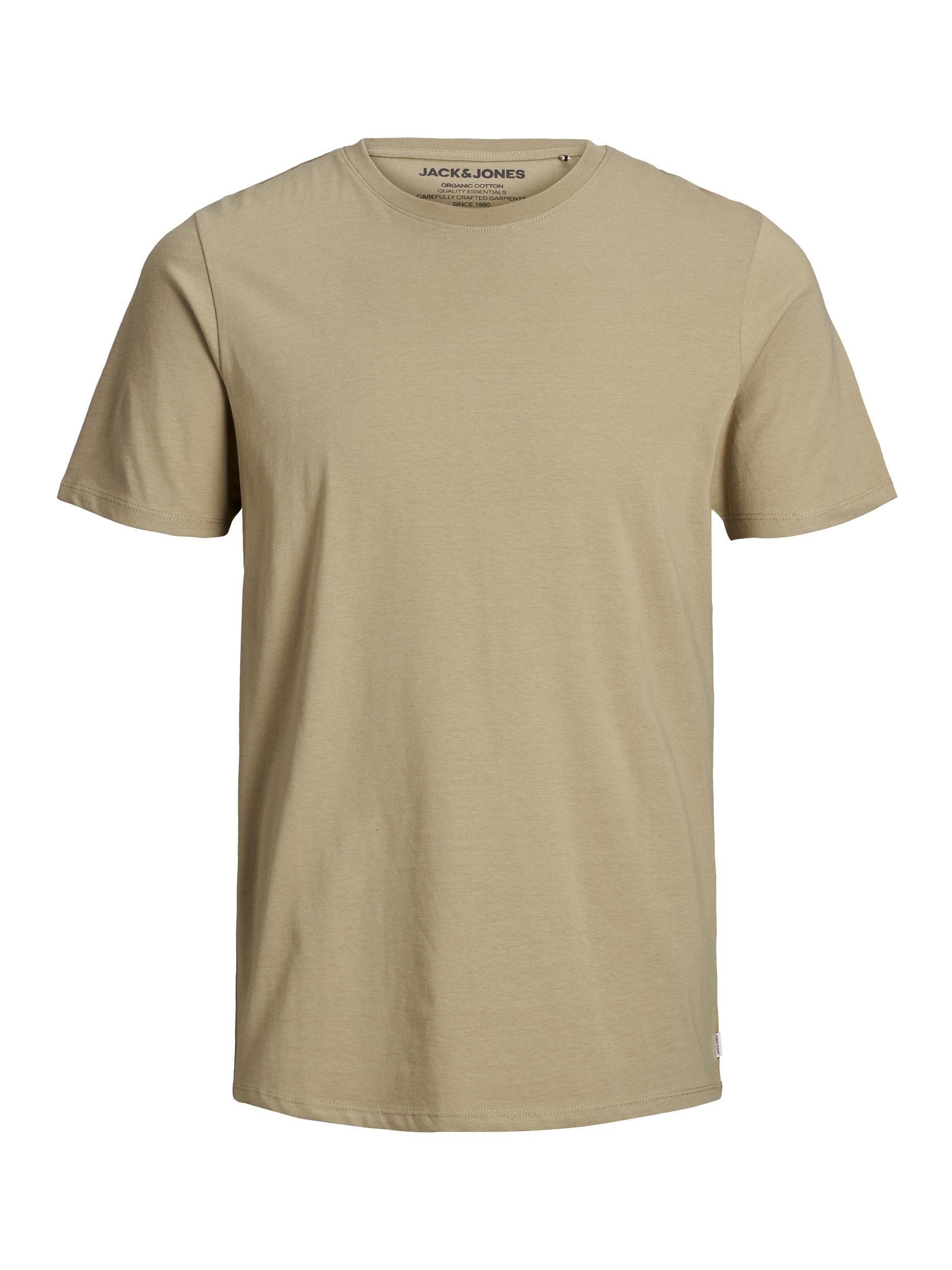 Jack & Jones - Ensfarvet Økologisk T-Shirt Sand