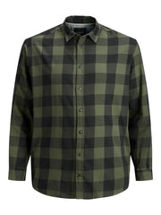 Jack & Jones - Gingham Twill Skjorte Lange ærmer Dusty Olive