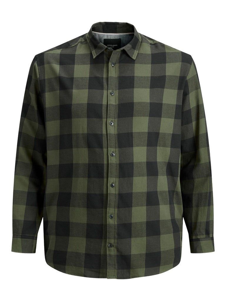 Jack & Jones - Gingham Twill Skjorte Lange ærmer Dusty Olive
