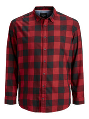 Jack & Jones - Gingham Twill Skjorte Lange ærmer Brick Rød