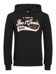 Jack & Jones - Logo Print Hættetrøje Brand Sort