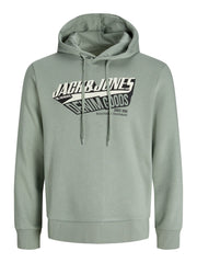 Jack & Jones - Logo Hættetrøje - Iceberg Green